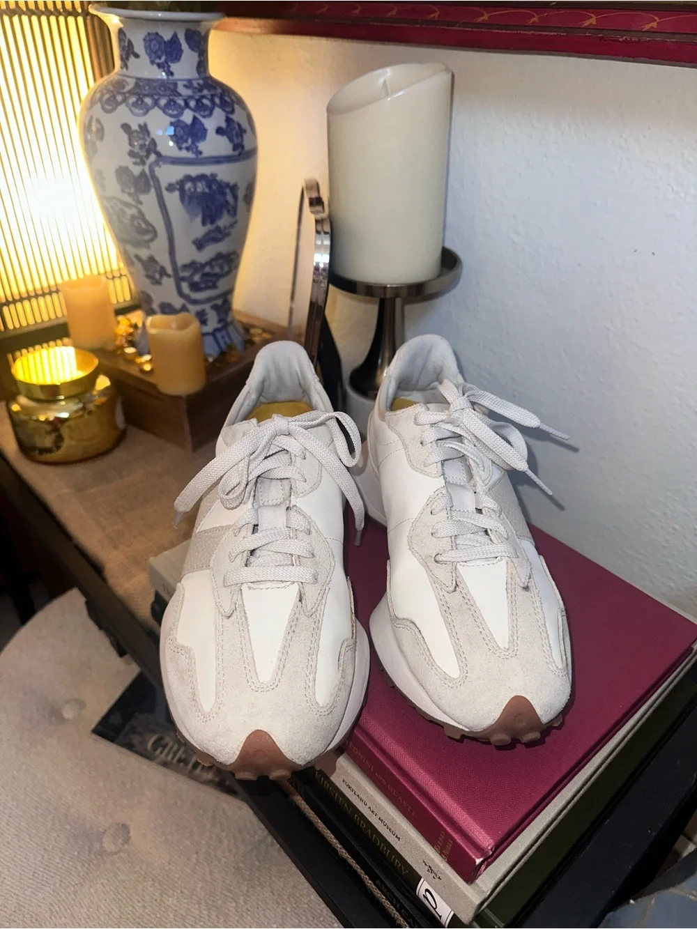 New Balance Women's 327 Sneakers from Finish Line Color Linen